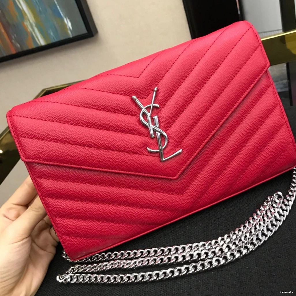 YSL CASSANDRE CHAIN MATELASSÉ WALLET 0725